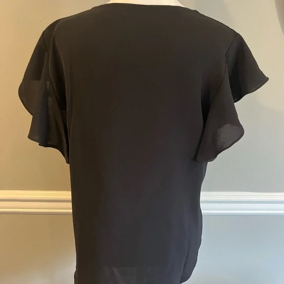 Women's Black Short Sleeve Dressy Top - MINT condition! Size M - Picture 2 of 8